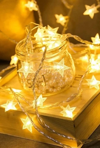 20 Adet Mini Yıldız Led 5 Metre Günışığı Rengi Dekoratif Led (4940)