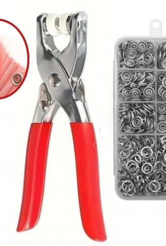 200 adet Paslanmaz Çelik Çıtçıt ve Pense Seti Metal Çıt Çıt Makinesi (4940)