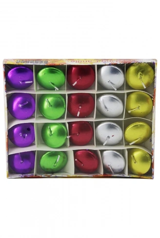 20PCS SUDA YÜZEN MUM BEYAZ - RENKLİ (4940)