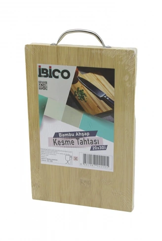 20X30 X 1.7CM LUX AHŞAP BAMBU KESİM PANOSU - KESME TAHTASI METAL KULPLU (4940)
