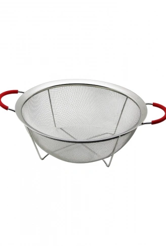 22CM TEL SEPET METAL SÜZGEÇ SİLİKON KILIFLI KULP METAL ÇERÇEVE - AYAK (4940)