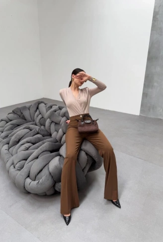 230 Gr Poly Viscose Full Lycra İspanyol Paça Pantolon