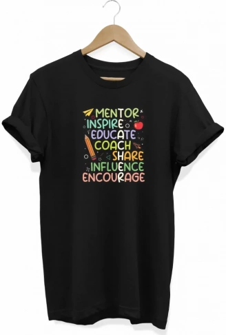 24 Kasım Öğretmenler Günü Baskılı T-shirt - Siyah