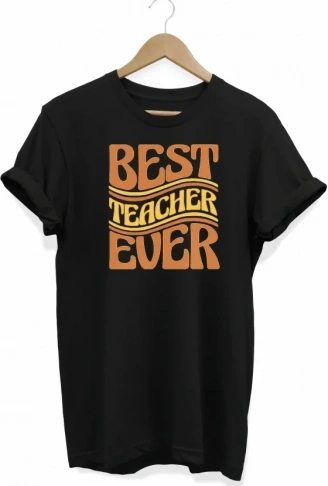 24 Kasım Öğretmenler Günü Hediye Baskılı Oversize Bisiklet Yaka T-shirt - Siyah