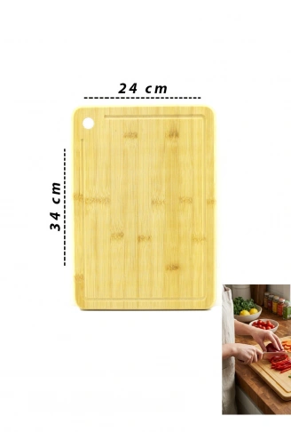24X34X1.8CM AHŞAP BAMBU KESİM PANOSU - KESME TAHTASI (4940)