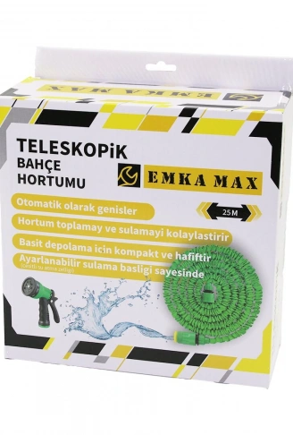 25MT TELESKOPİK UZAYAN BAHÇE HORTUMU 7 FONKSİYON AYARLI TETİKLİ TABANCA (4940)