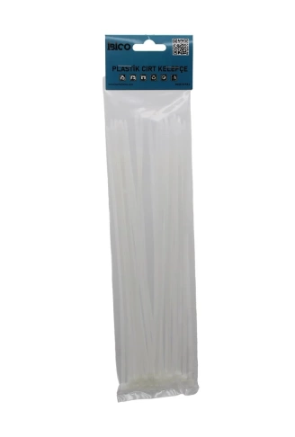 25PCS   BEYAZ   3.6X250MM  PLASTİK CIRT KELEPÇE (4940)