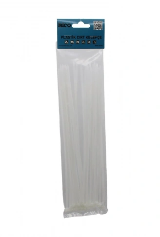 25PCS   BEYAZ   3.6X250MM  PLASTİK CIRT KELEPÇE (4940)