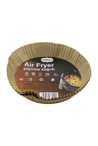 25PCS BÜYÜK=TABAN 19.5CM-AĞIZ:25CM TABAK MODEL YUVARLAK AİR FRYER PİŞİRME KALIP KAĞIT 200 DERECEDAYANIKLI (4940)