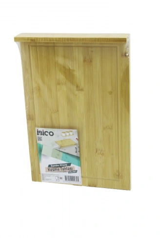 25X35CM  AHŞAP BAMBU KESİM PANOSU - KESME TAHTASI TEZGAH ÜSTÜ  KANALLI - KENAR DESTEKLİ (4940)