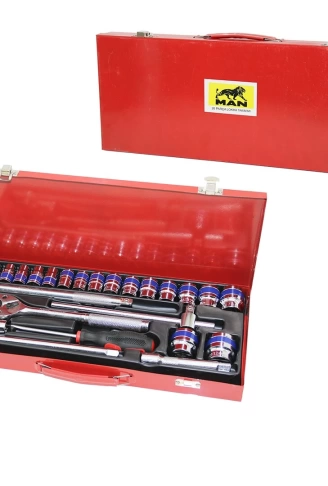 26PCS LOKMA SETİ 8--32MMCIRCIR - -T- - -L- - DÜZ KOLSOKET - ADAPTÖR - EVRENSEL BAĞLANTI - T.VİDAMETAL ÇANTALI (4940)