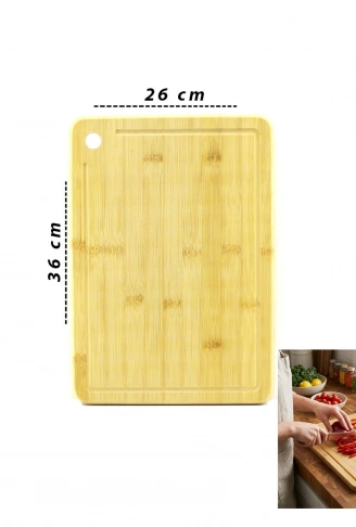 26X36X1.8CM AHŞAP BAMBU KESİM PANOSU - KESME TAHTASI (4940)
