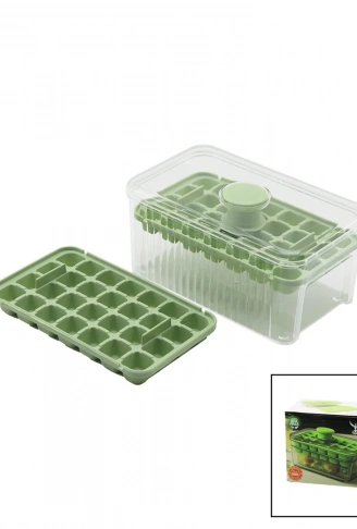 28+28=56LI KÜP ŞEKİL HAZNELİ=MİKA KRİSTAL BUZLUK 2İN1 KAPAK KULPU=KULP - KULPA BAS=BUZ DÜŞÜR (4940)