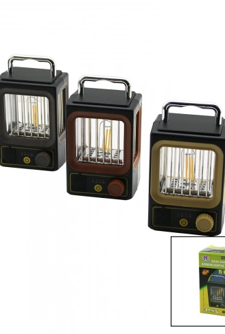 2İN1=12-LED - 1-RUSTİK AMPULKAMP - BAHÇE FENER SOLAR - ŞARJLI POWERBANK IŞIK AYARI - ŞARJ GÖSTERGE (4940)