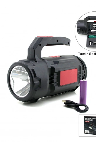 2İN1 19PCS = TAMİR - HIRDAVAT SETİ EL FENER - PROJEKTÖR LED + COB USB - TYPE-C - PİL ŞARJLI HS-310 (4940)
