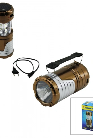 2IN1 1W+12LED SOLAR - FİŞ ŞARJLI LÖKÜS MODEL KAMP LAMBA FENER-POWERBANKPLASTİK TUTMA KULP (4940)