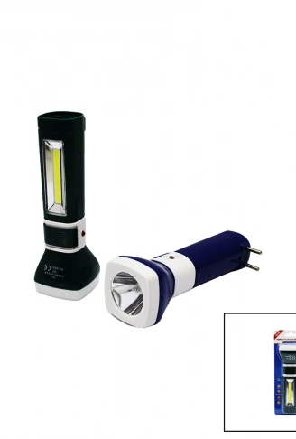 2IN1 1W + COB LED FİŞ ŞARJLI EL FENERİ (4940)