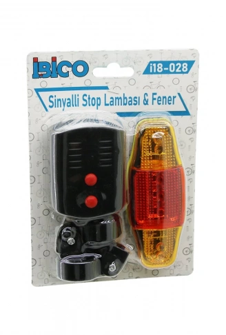 2İN1 BİSİKLET COB LED FENER  -  SİNYALLİ STOP LAMBA   PİLLİ (4940)