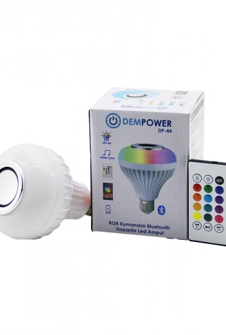 2IN1-KUMANDALI RGB LED AMPUL - BLUETOOTH HOPARLÖR MÜZİK ÇALAR LED-7W - HOPARLÖR-3W (4940)