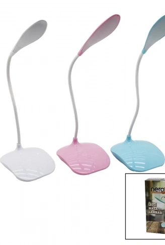 2IN1=ŞARJLI - PİLLİ 18LEDLİ MASA LAMBASI OYNAR BAŞ -DOKUNMATİK AÇ KAPA - 3 KADEME IŞIK (4940)