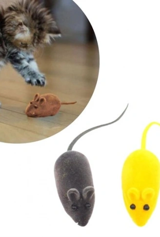 2li Evcil Hayvan Eğitim Sevimli Elastik Kedi Fare Yakalama İnteraktif Sesli Eğitim Oyuncağı (4940)
