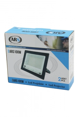 2PCS 100W LED PROJEKTÖR  19X15.5CM AYDINLATMA AÇISI: 120 DERECE 50.000 SAAT ÖMÜR MODEL-ARS100W (4940)