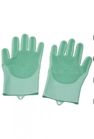 2PCS   RENKLİ SİLİKON   TIRTIRLI  BULAŞIK ELDİVENİ (4940)