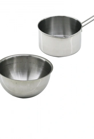 2PCS SET PASLANMAZ ÇELİK CHEFF SÜTLÜK - SOSLUK=14CM - DERİN KAP=17CM (4940)