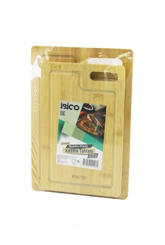 2PCS SETD.DÖRTGEN KENARLI - OVAL DELİKLİ AHŞAP BAMBU KESİM PANOSU - KESME TAHTASI 18X28X1CM--22X32X1CM (4940)