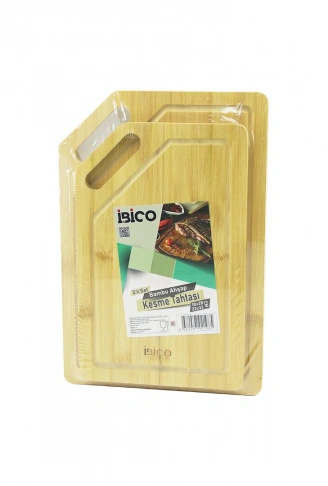 2PCS SETKIRIK KENARLI - OVAL DELİKLİ AHŞAP BAMBU KESİM PANOSU - KESME TAHTASI 18X28X1CM--22X32X1CM (4940)