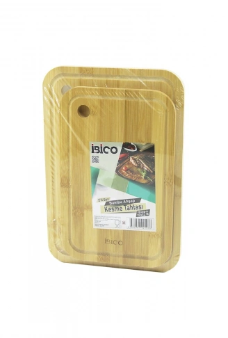 2PCS SETOVAL KENARLI - YUVARLAK DELİKLİ AHŞAP BAMBU KESİM PANOSU - KESME TAHTASI 18X28X1CM--22X32X1CM (4940)