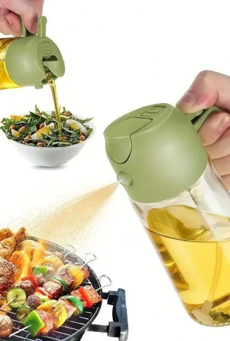 2si 1arada Yağ Dökücü ve Spreyli Yağdanlık Cam Yağ Püskürtücü (4940)