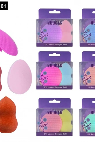 3+1 PARÇA RENKLİ MAKYAJ SÜNGER SİLİKON FIRÇA SETİ (4940)