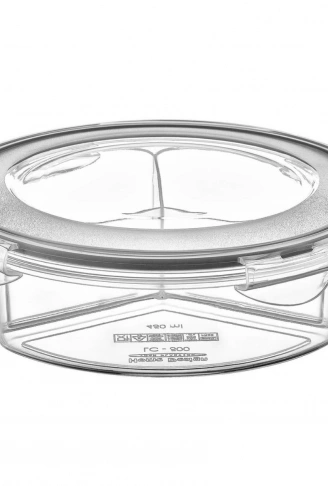 3 Bölmeli Sızdırmaz Contalı Kilitli Kapaklı 1,35 Litre yuvarlak Erzak Saklama Kabı LC-500 (4940)