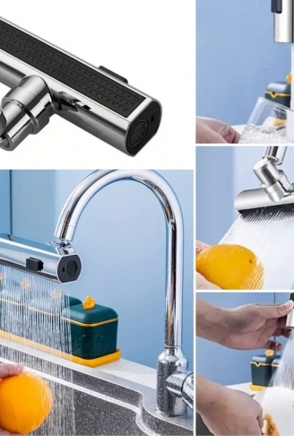 3 Farklı Modlu Çok Amaçlı Musluk Adaptörü Evrensel Musluk Başlığı Şelale Musluk (4940)