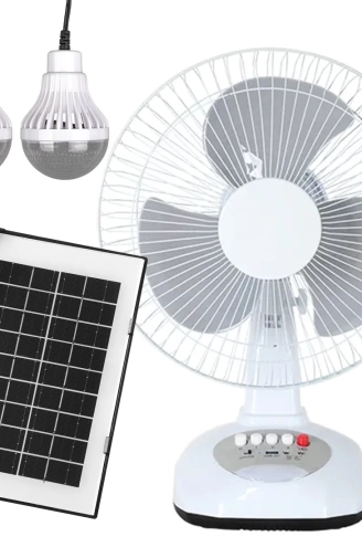 3 KADEMELİ FAN VANTİLATÖR AMPUL - LEDLİ - SOLARLI POWERBANK (4940)