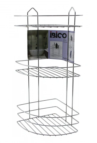 3 KATLI - ÜÇGEN   KROM   METAL  BANYO KÖŞELİK - DUŞKABİN RAF (4940)