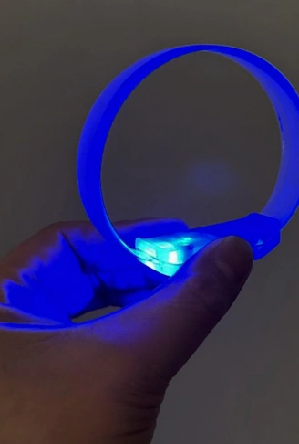 3 Modlu Pilli LED Işıklı Esnek Parti Bilekliği Mavi (4940)