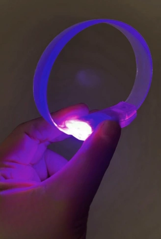 3 Modlu Pilli LED Işıklı Esnek Parti Bilekliği Mor (4940)