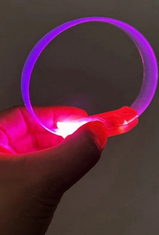 3 Modlu Pilli LED Işıklı Esnek Parti Bilekliği Pembe (4940)