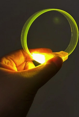 3 Modlu Pilli LED Işıklı Esnek Parti Bilekliği Sarı (4940)