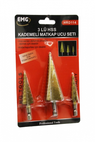 3 PARÇA  HSS KADEMELİ MATKAP UCU SET (4940)