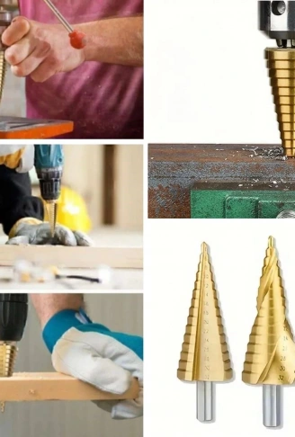 3 Parça Kademeli Matkap Ucu Paslanmaz Uç Alüminyum Sac Demir Delme Seti (4940)