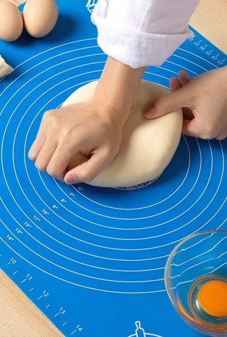 30*40 cm Hamur Matı Silikon Ölçekli Kullanımı Kolay Hamur Açma Matı (4940)