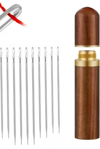 30 Adet İğneli Ahşap Kutulu Dikiş İğne Seti (4940)