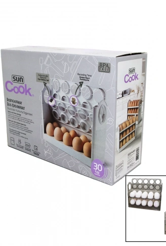 30 HAZNELİ BUZDOLABI YUMURTA ORGANİZERİ YAYLI KATLANIR RAF - ZAMAN KAYIT FONKSİYONU (4940)