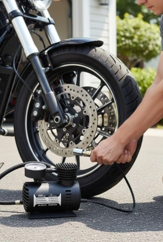 300 PSI Güçlü Taşınabilir Hava Kompresörü–Araba, Motosiklet, Bisiklet ve Top Şişirme İçin Çakmaklıklı Lastik Şişirme Pompası (4940)