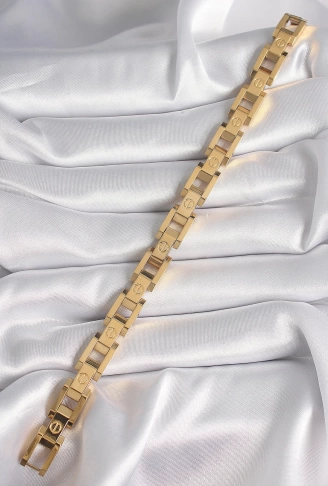 316L Çelik Gold Renk Unisex Bileklik - Lisinya