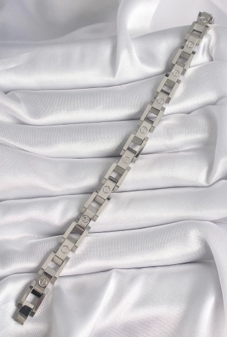 316L Çelik Gümüş Renk Unisex Bileklik - Lisinya