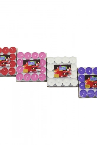 32PCS RENKLİ TEA LİGHT YUVARLAK MUM MİX - HERHANGİ BİR RENK GÖNDERİLİR (4940)